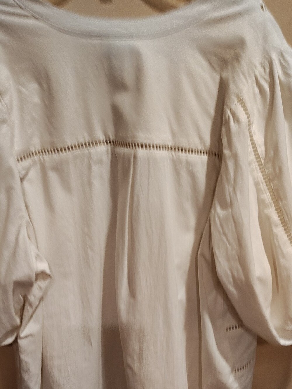 Ava & Viv Plus Sz 1X White Eyelet 3/4 Balloon Sleeves Button-Front Blouse WM - Picture 5 of 9